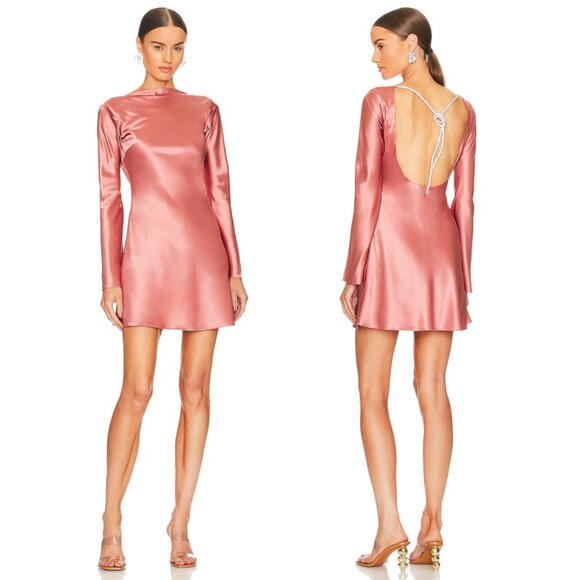 Cult Gaia Milla Mini Dress In Jaipur Open Back Rhinestone Embellished Size 8 - Picture 1 of 10